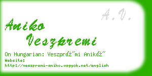 aniko veszpremi business card